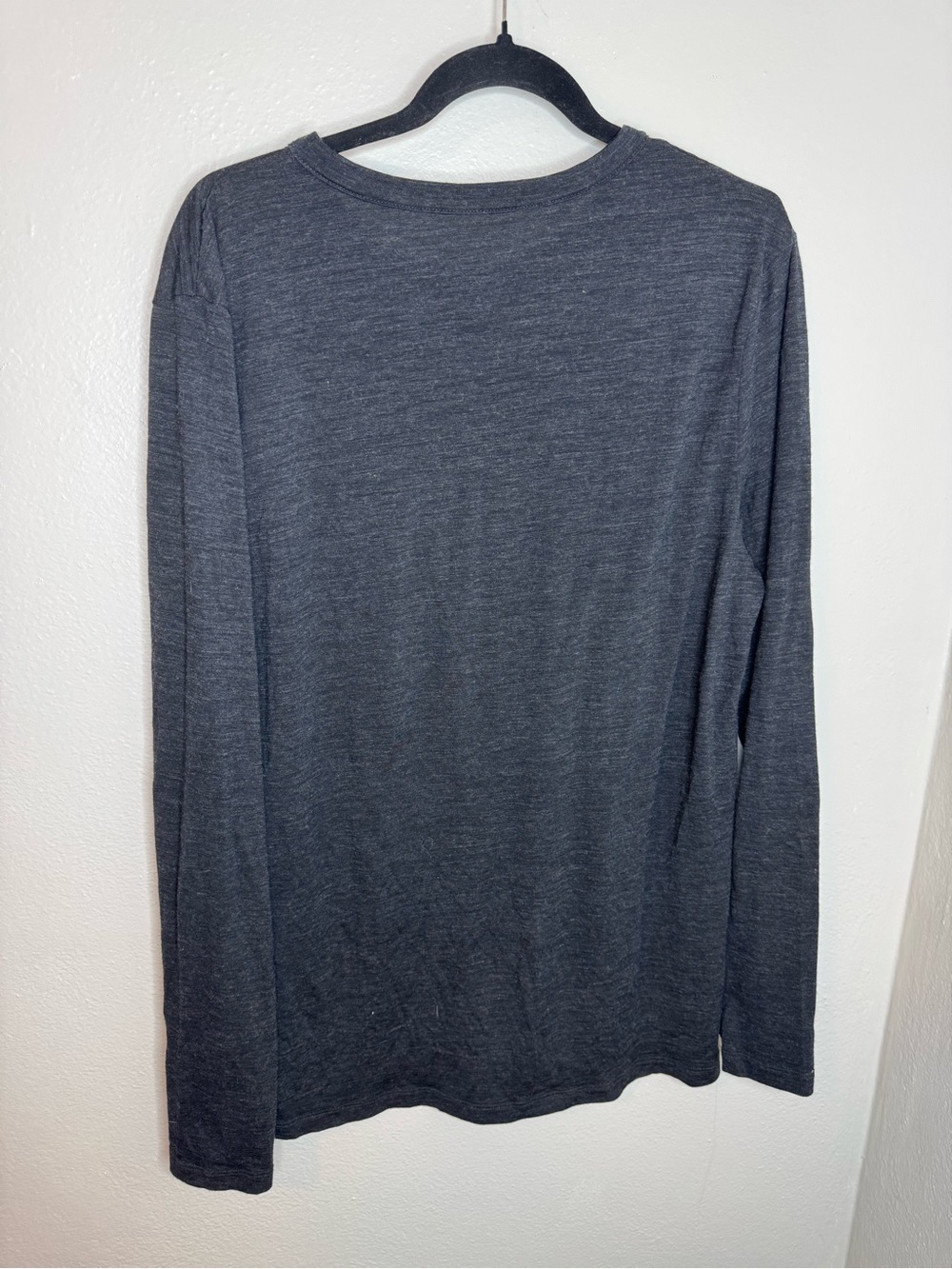 Taylor Stitch Merino Long Sleeve Tee Shirt Heather Black Mens 42 Base Layer - Picture 8 of 8